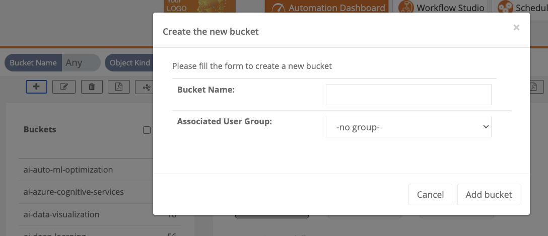 create new bucket