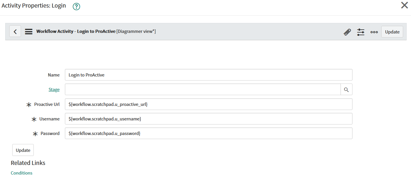 servicenow activity variables